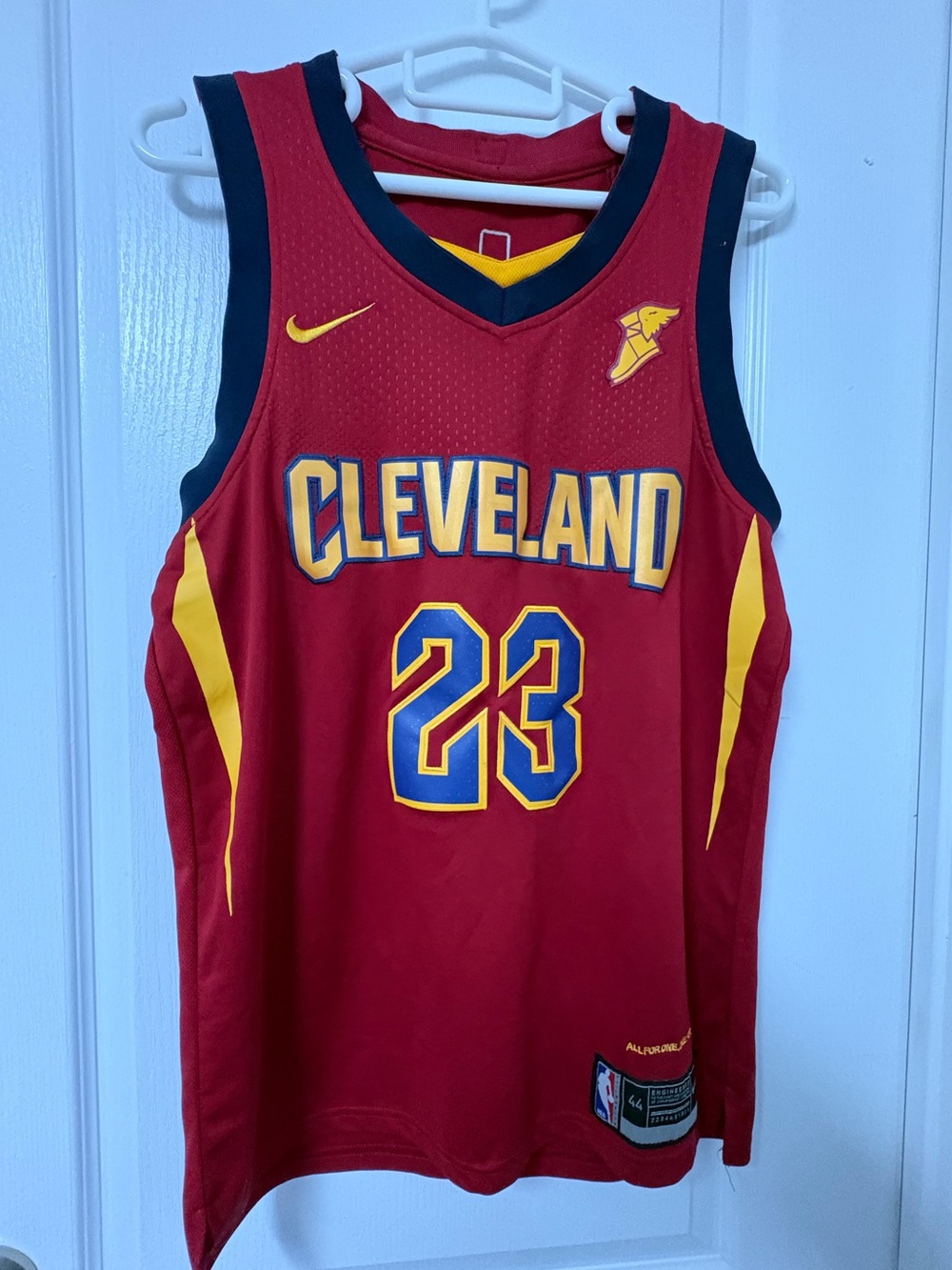 Nike Cleveland Red and Gold Basketball Jersey (No. 23)